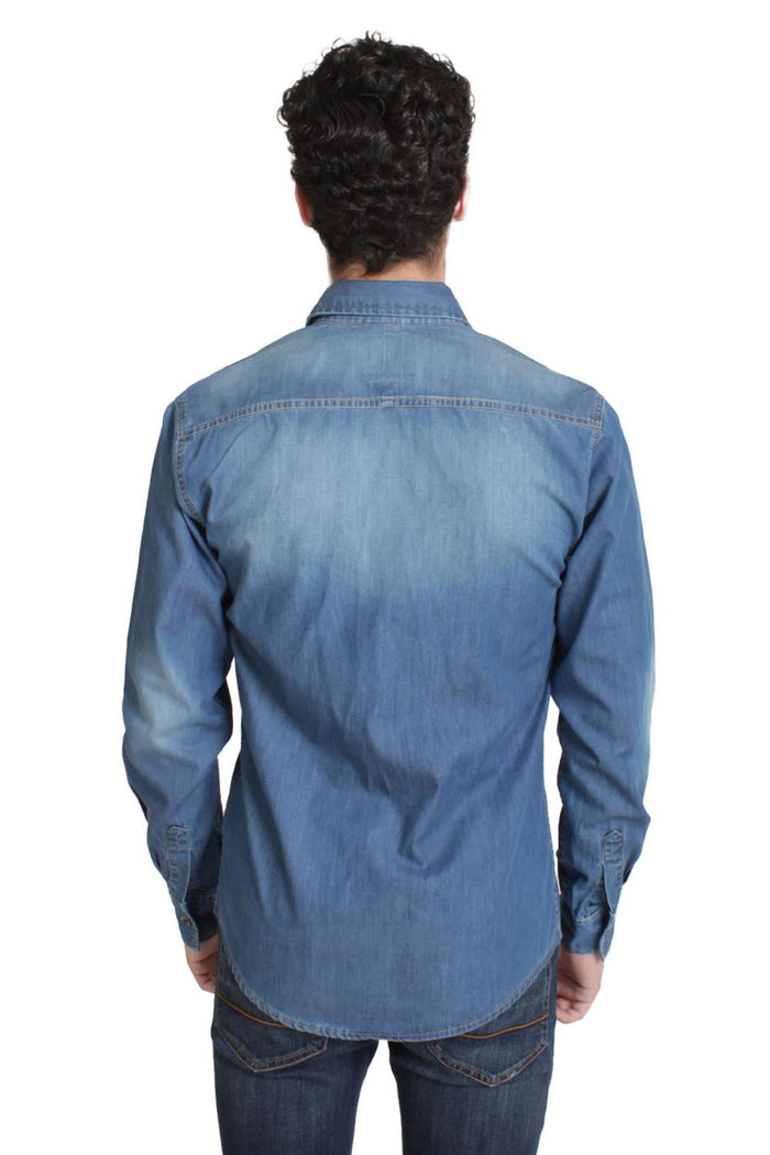 Camisa denim manga larga